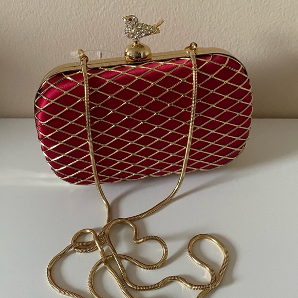Red and gold evening bag - Picture 2 of 5